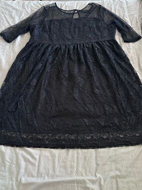 chic Black Lace A-Line Party Dress l